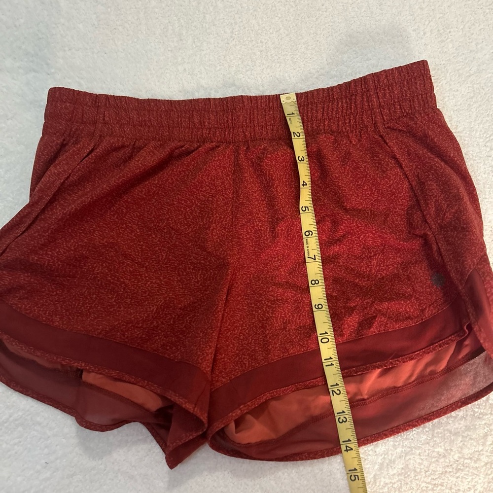 Athleta Mesh Racer Run Shorts Rust Red Speckled Size M - Picture 10 of 10